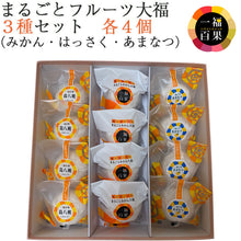 画像をギャラリービューアに読み込む, 一福百果 フルーツ大福3種セット(まるごとみかん大福・はっさく大福・あまなつ大福 各4個)計12個入【愛媛県今治にある和菓子屋 清光堂】