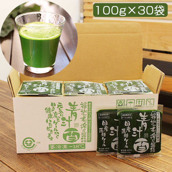 青汁百 100g×30袋セット 冷凍 国産ケール・完全無添加100%ジュース 