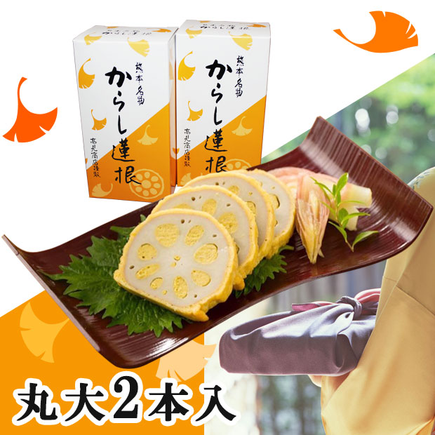 熊本名産 からし蓮根 2本入り【高見商店】【れんこん・レンコン】