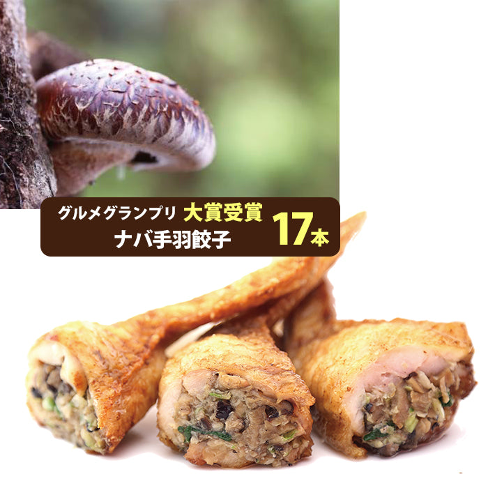 ナバ手羽餃子 ギフト 17本入【宮崎の新名物】【岡田商店】【原木椎茸たっぷり】【保存料、化学調味料、不使用】2017年春 本格発売 【なば手羽餃子】