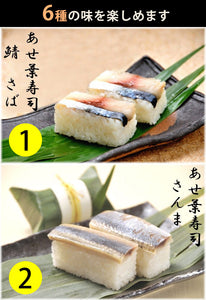 笹一 紀州あせ葉寿司 14個入 A289【鯖3個・さんま3個・鯛2個・アジ2個・鮭2個・海老2個】