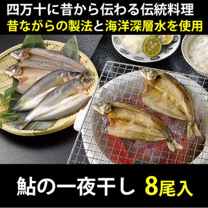 四万十の鮎の一夜干し 【養殖】 8尾【無添加】【手作業による昔ながらの製法】 【室戸海洋深層水塩を使用】【四万十生産】