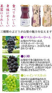 山梨Made 食べるぶどうジュース 3本セット（マスカット・ベーリーA、巨峰、シャインマスカット 各1本）【山梨県産】