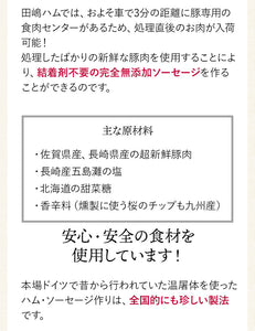 完全無添加ハム・ソーセージ6種 約966g(ギフトボックス含む) 豪華ギフトセット！ 【シャルキュティエ 田嶋ハム工房】mt50c